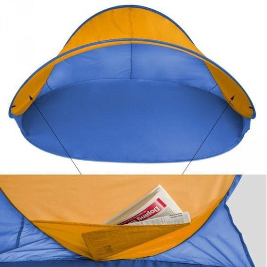 Tente de plage pop up abri de plage bleu-orange 401681