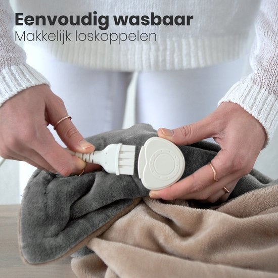 Auronic Couverture chauffante électrique - 1 personne - 3 niveaux - avec minuterie - 160 x 120cm - Gris