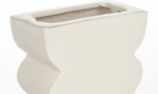 Vase Zuiver Curves L Shiny Beige