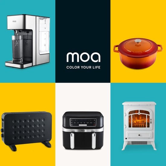 Casserole en fonte - MOA - 5,7 L - 26cm - Ronde - Toutes sources de chaleur - Egalement pour induction - Poids 5,8 kg - Orange Rouge