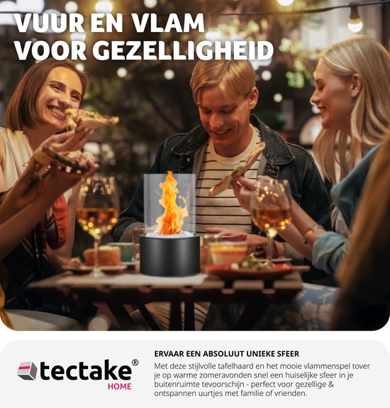 Cheminée de table au bioéthanol tectake® - Décoration de terrasse et de balcon - Feu de table à l'éthanol - Accessoires pour la maison et gadgets pour le camping en plein air - Décoration de table pour l'intérieur et l'extérieur