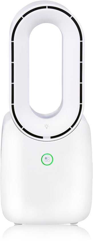 Ventilateur sans pale Lifetime Air - Ventilateur silencieux à trois vitesses - Ventilateur de bureau sans fil - Ventilateur de table avec éclairage d'ambiance LED - Rechargeable par USB-C - Design compact - 5W - Blanc