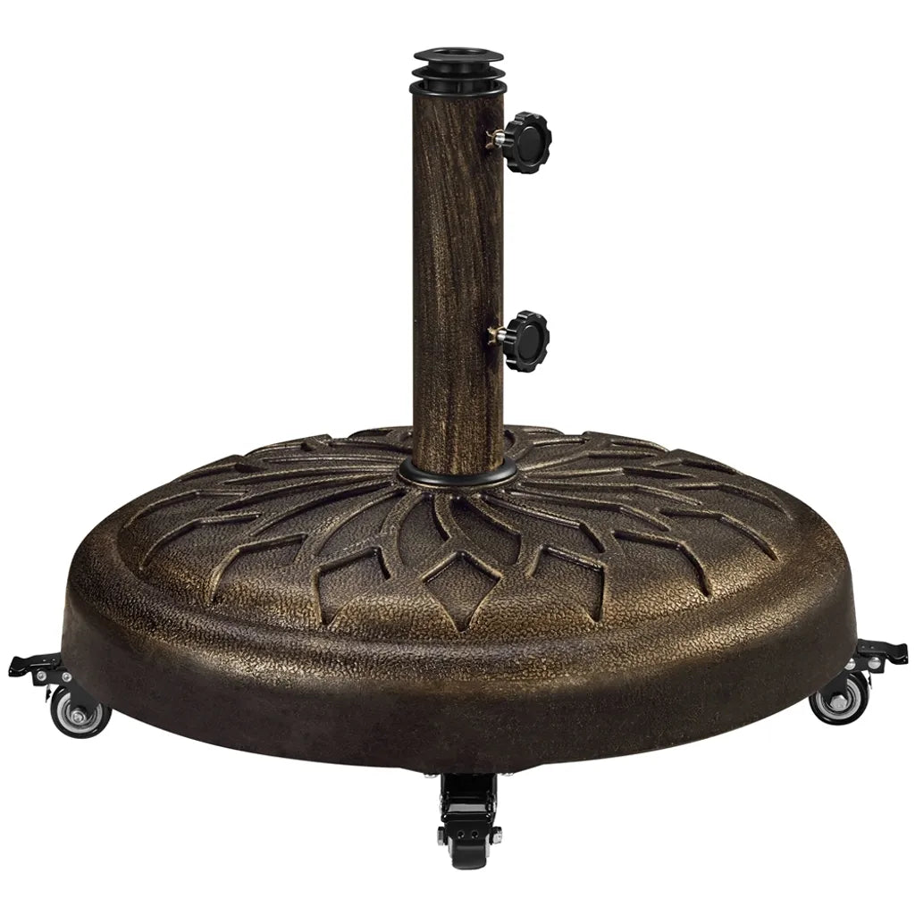 Pied de parasol Yaheetech Ø 50,6 cm - Bronze - Pied de parasol mobile pour mâts de 34/38/48 mm