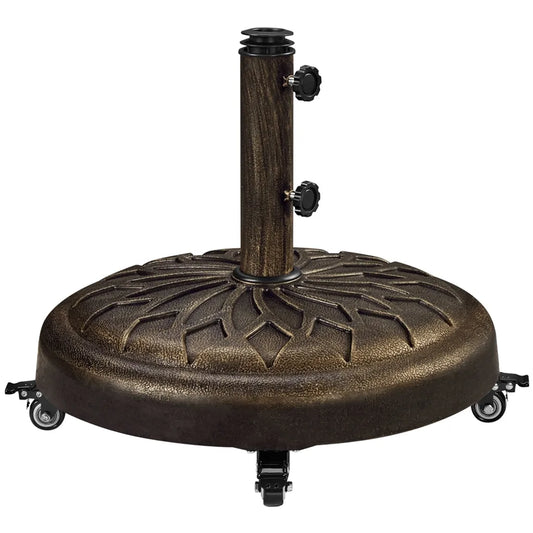 Pied de parasol Yaheetech Ø 50,6 cm - Bronze - Pied de parasol mobile pour mâts de 34/38/48 mm