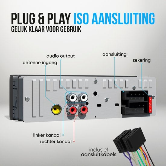 Autoradio Bluetooth - Strex - Compatible tous véhicules - USB - AUX - Mains libres - Noir