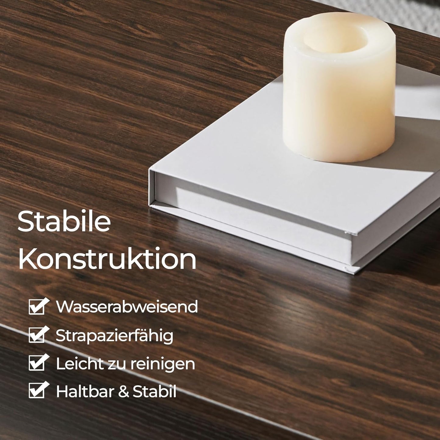 Table basse Yaheetech 98 x 50 x 41,8 cm - Marron - Réglable en hauteur - Plateau extensible - Avec espace de rangement
