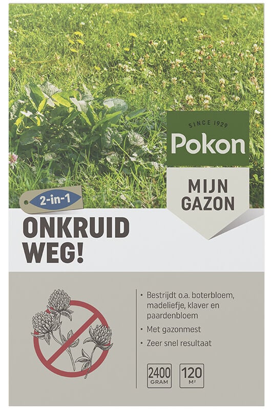 Engrais pour pelouse anti-mauvaises herbes Pokon - 120 m² - 2,4 kg