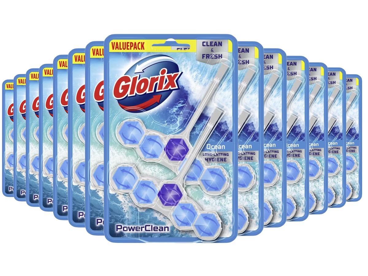Glorix Bloc WC Ocean - Fraîcheur durable - 28 pièces - Bleu