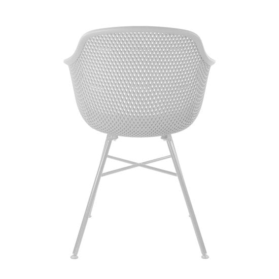 Kick Set de 4 chaises de jardin Indy White - Structure blanche - 54 x 58 x 83 cm