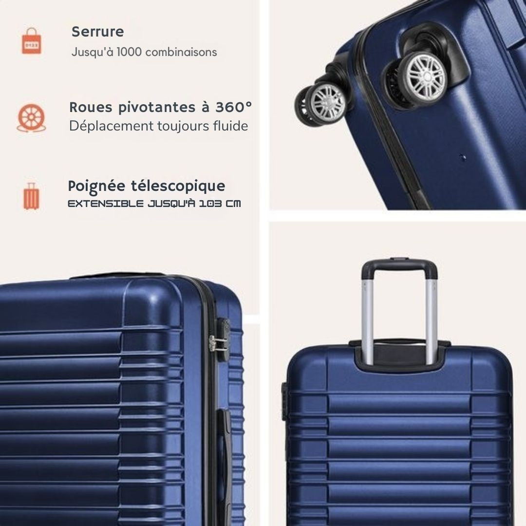 Valise - TRVLMORE  - Bagage à main - 54x36x20cm - 38L - Bleu foncé