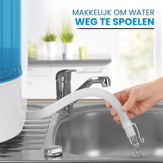 Vonia Mini Washer - Petit lave-linge - Avec essorage et chargement par le haut - Capacité de lavage 2,6 kg - Efficace sur le plan énergétique - Blanc/Bleu