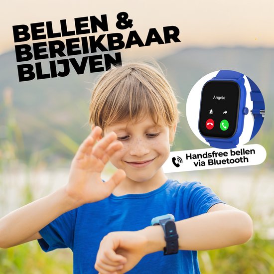 Montre connectée Denver pour enfants - Appels/SMS/WhatsApp - Compatible Android et iOS - Podomètre - Suivi du sommeil - Fréquence cardiaque, tensiomètre, mode sport - SWK120BU