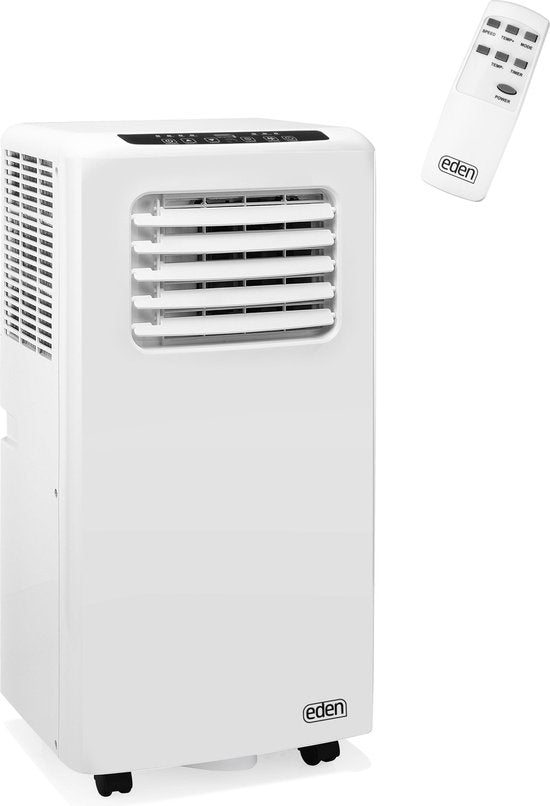 Climatiseur mobile - Eden ED-7007 Climatiseur avec télécommande - 7 000 BTU – Classe énergétique A - Pour des pièces jusqu'à 60 m³ - Réglage de la température de 16 °C à 31 °C - Climatiseur puissant, ventilateur et déshumidificateur tout-en-un + Kit de ca