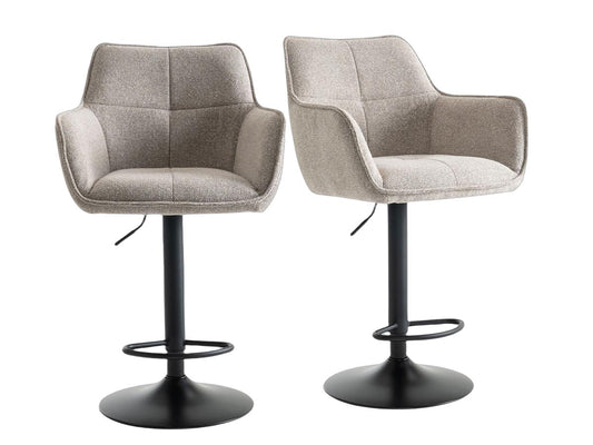 Criks Design - Tabouret de bar Charly - Taupe - lot de 2