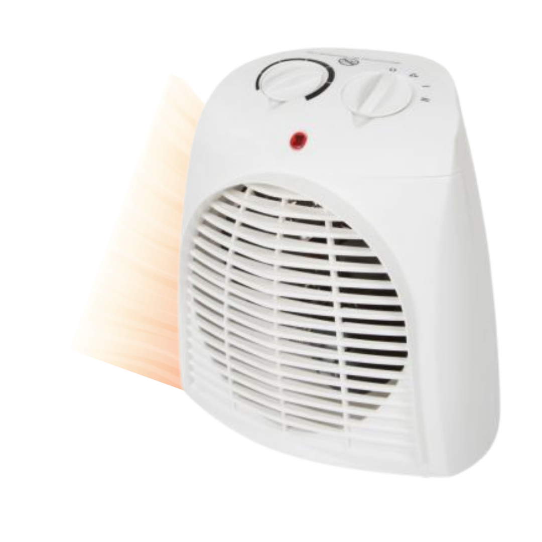 Radiateur soufflant Perel - 2000W - 21 × 15 × 22 cm - Jusqu'à 22 m² - Blanc