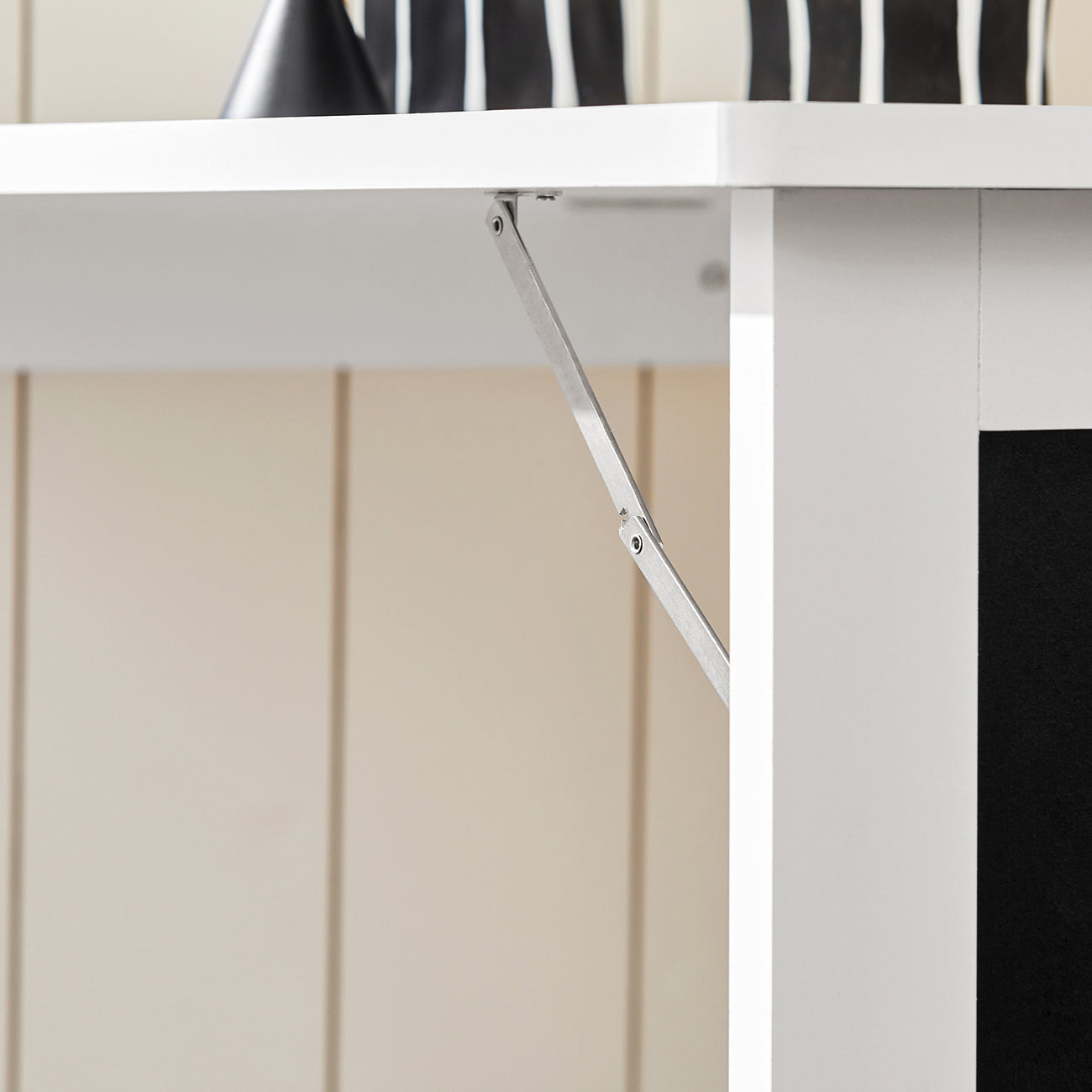 SoBuy FWT03-PF Table de salle à manger pliante avec tableau - Max. 80 kg - 75 x 50 x 76 cm - Blanc