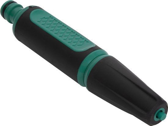Enrouleur de tuyau automatique - VONROC – Incl. Tuyau d'arrosage de 15 m, tuyau de raccordement, buse, raccords et raccord de robinet - noir vert