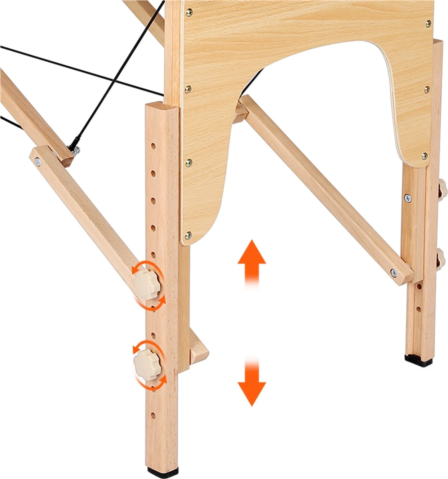 Yaheetech Table de massage pliante - 213 x 82 x 64-85,5 cm - équipée de pieds en hêtre, d'un appui-tête réglable et d'un sac de transport - pour les salons de beauté et les studios de massage - en simili-cuir et bois de couleur crème