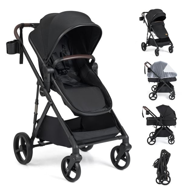 Poussette 3-en-1 Coast – Nacelle réversible – 59,5 x 74 x 112 cm – Noir