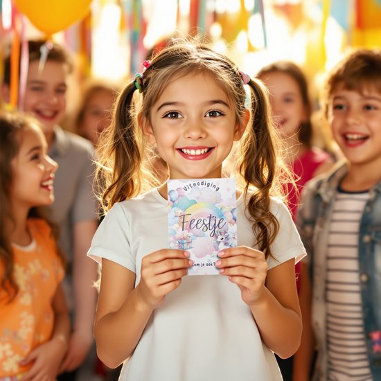 Systemyze 15x Invitation Kids Party Girl - Cartes d'invitation d'anniversaire - Thème Licorne - Format A6