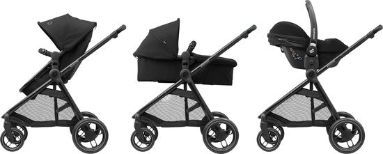 Landau Maxi-Cosi Zelia³ - Essential Black (châssis noir + cuir noir)