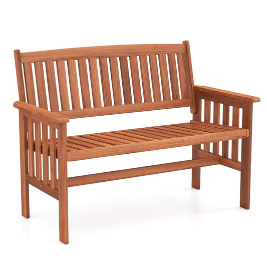 Banc de jardin en bois Coast - 2 places - dossier réglable - couleur naturelle - 119 x 59,5 x 89 cm