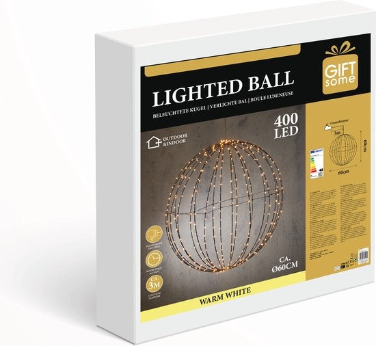 Décoration de Noël LED, Giftsome, Boule lumineuse Ø 60 CM, Lumières de Noël Intérieur et Extérieur