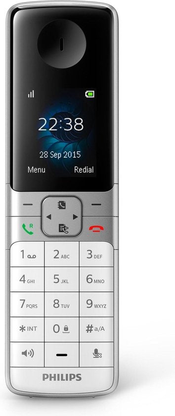 Téléphone sans fil Philips D6351W avec répondeur - Écran 1,8" - Répertoire jusqu'à 100 noms - Reconnaissance des numéros et verrouillage - Plug & Play - Blanc