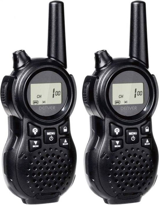 Denver WTA446 Talkie Walkie pour enfants - 5km de portée - 2 unités - 8 canaux - clip ceinture