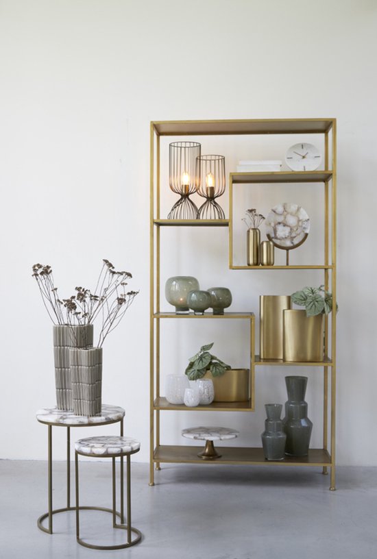 Light & Living - Décoration GOUYA - 35 x 12 x 50 cm - Blanc