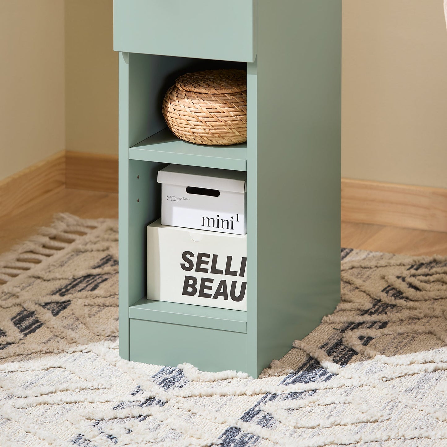 SoBuy FBT111-GR Table de chevet Vert 20x35x60 cm - Table d'appoint compacte avec tiroir