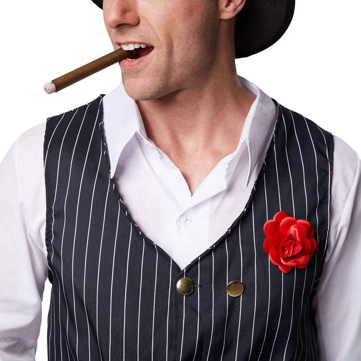 Dressforfun - Costume de charleston pour homme - Costume de charleston classique avec veste, chemise, pantalon et chapeau pour le carnaval, les fêtes à thème et les années folles - Taille XXL