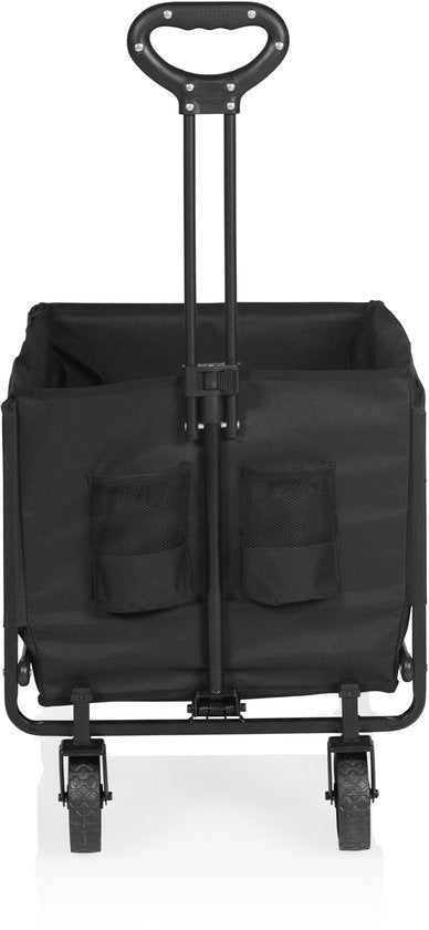 Chariot pliable Tristar – 120 L – Capacité de charge de 100 kg – Acier – Roulettes pivotantes – Chariot pliable avec hayon – Housse imperméable incluse – Compact – Festival – HC‑0917