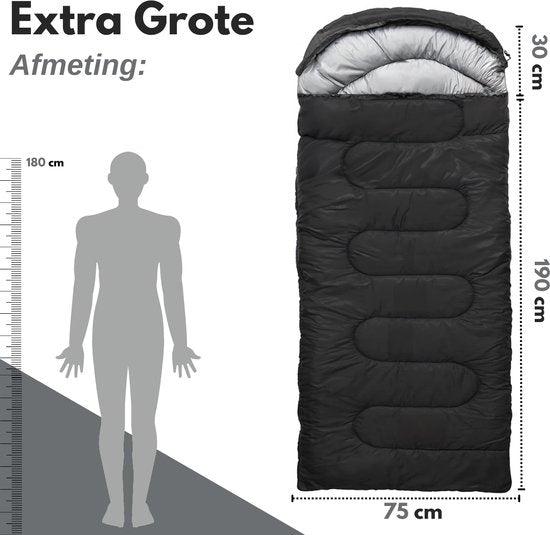 Vertrex Peak Comfort Mummy Sleeping Bag Extra Warm - Sacs de couchage adultes - Camping - Black