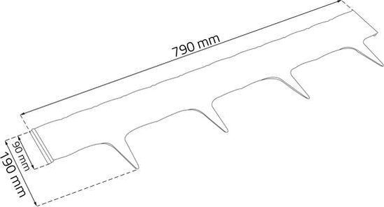 Treillis décoratif L390cm H18.6cm/5 pcs plastique/brun