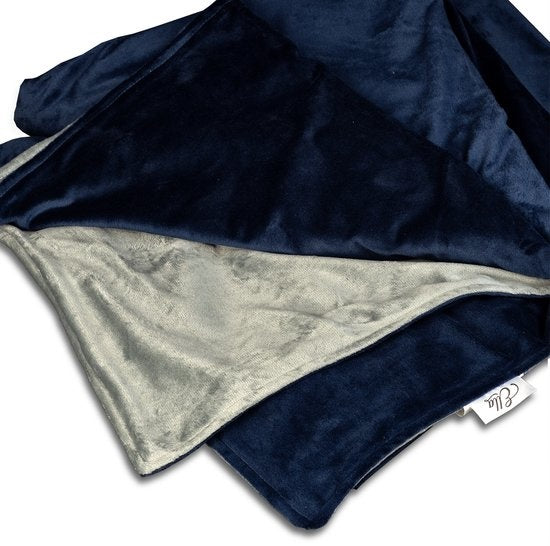 Housse pour couverture EL Life - 150 x 200 cm - Housse en polaire Minky merveilleusement douce - Bleu