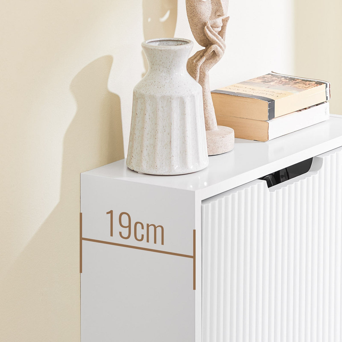 sobuy meuble à chaussures - 50 × 19 × 100 cm - blanc - ultra-mince & flexible à assembler