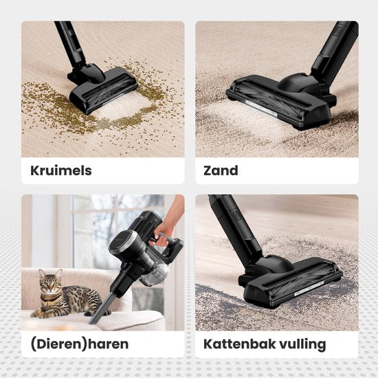 Auronic Aspirateur Bâton Sans Fil - Aspirateur Bâton Autonome - Sans Sac - 220W - Aspirateur - Noir