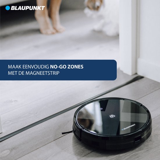 Blaupunkt Bluebot XVAC BPK-VCBB1XVBWT - Robot aspirateur avec fonction balayage - Station de recharge - Navigation gyroscopique intelligente - avec réservoir d'eau