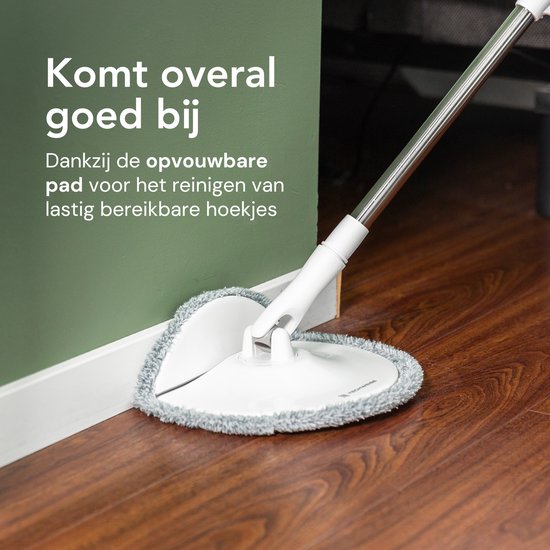 Techweise Mop System Mop with smart bucket - Adjustable handle - Complete Mop Set - Floor Wiper - Mop