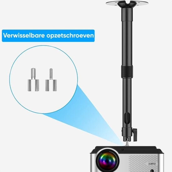 Strex Beamer Tripod - Support Beamer - Support plafond pour Beamer - Réglable - 26/40 CM - Capacité de charge 5KG