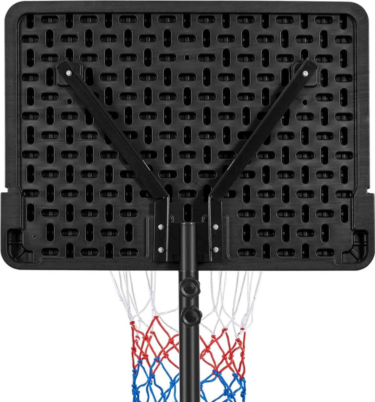 Poteau de basket réglable en hauteur avec roulettes, 182–215 cm, noir