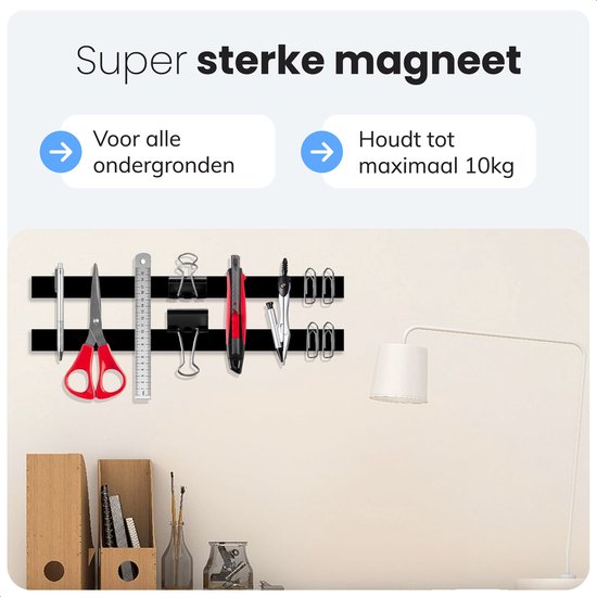 Bande magnétique autocollante - 12m - 1cm de large - Bande magnétique - Outils - Couteaux - Aimants - Bande magnétique - Magnétique - Tableau blanc - Bande noire