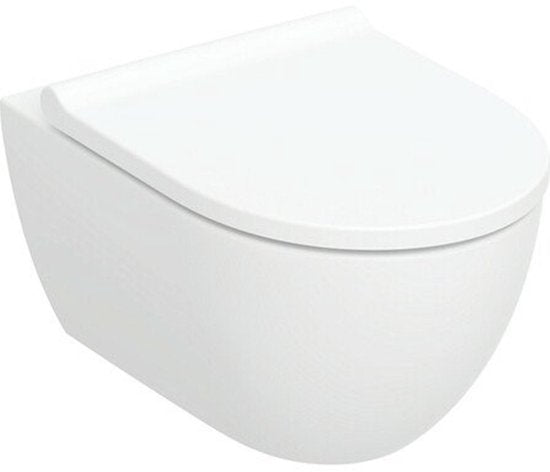 Ensemble de WC suspendu Geberit Acanto - chasse d'eau profonde « turboflush » 36 x 53 cm - siège de WC - fermeture en douceur - démontage rapide - blanc