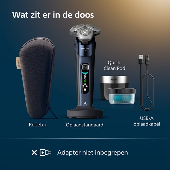Philips Shaver i9000 Rasoir électrique pour hommes - avec sabot de nettoyage rapide - bleu - X9003/30