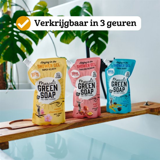 Recharge de gel douche Marcel's Green Soap - Vanille et fleur de cerisier - 6 x 500 ml