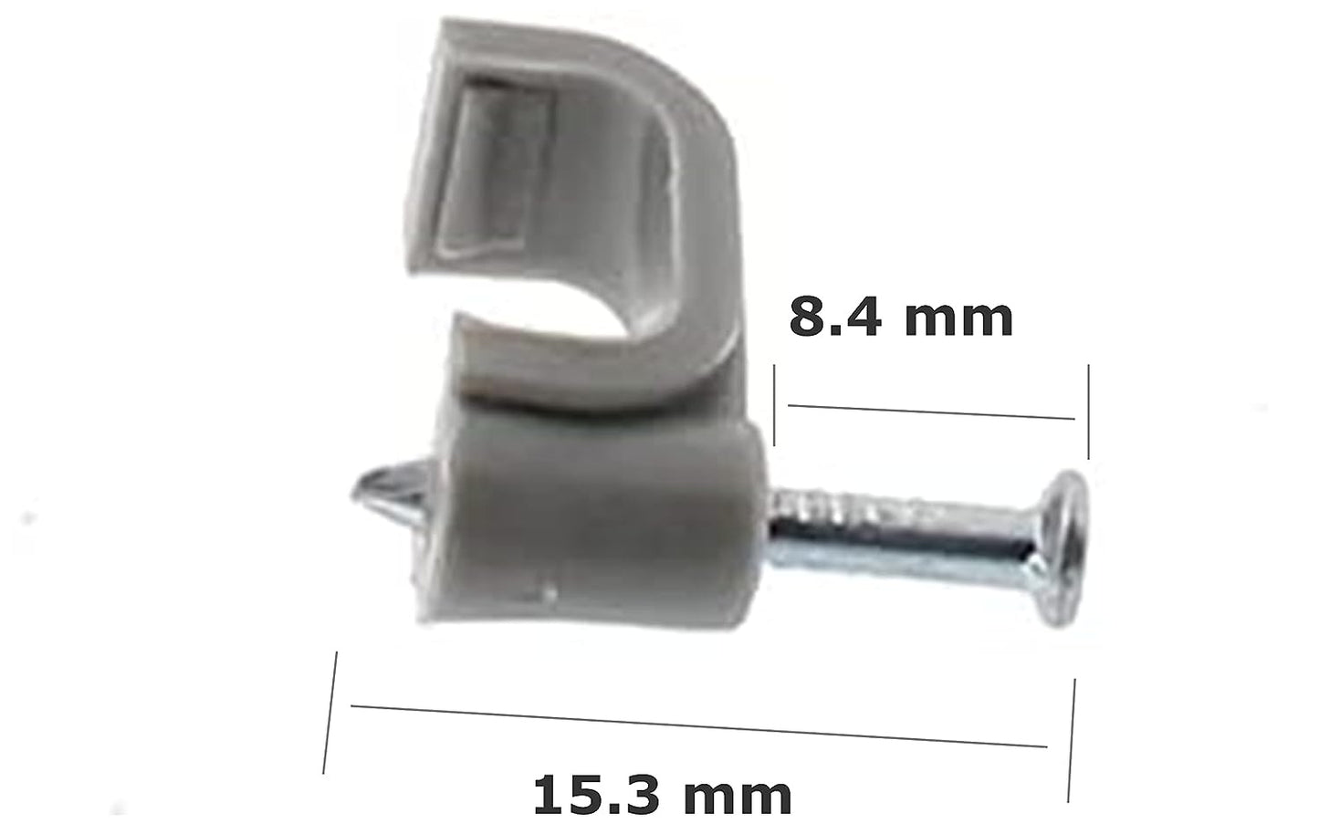 Clip de câble plat - Generic - 8Mm (100St/Box) - Gris