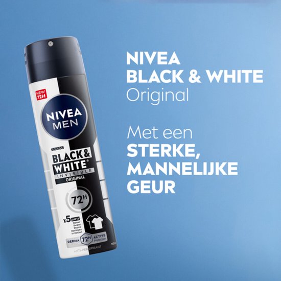 Déodorant en spray NIVEA Men Invisible pour Black & White - 150 ml