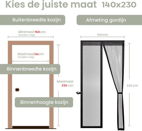 O'DADDY® Rideau de porte Deluxe FIBER - Rideau anti-moustiques magnétique - Pour les nouvelles constructions et les portes standard - Installation facile - Moustiquaire de porte noire - 140x230 cm