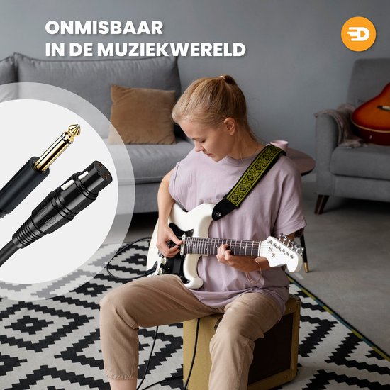 Drivv. Premium XLR Cable - XLR femelle vers jack 6,35 mm mâle - Jack stéréo - 3 mètres